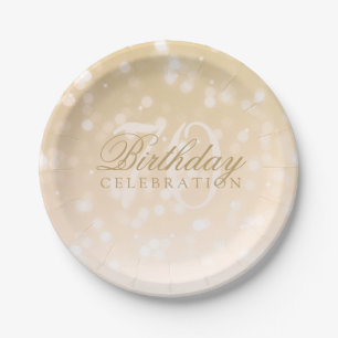 70. Geburtstags-Party-GoldBokeh Schein-Lichter Pappteller