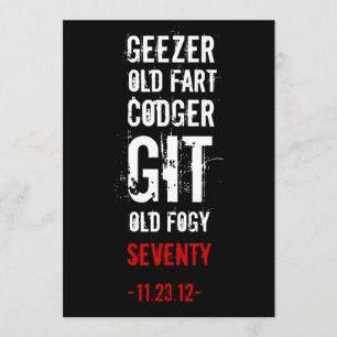 70. Geburtstags-Partygeezer-Einladung Einladung