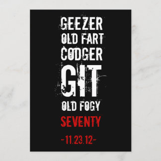 70. Geburtstags-Partygeezer-Einladung Einladung