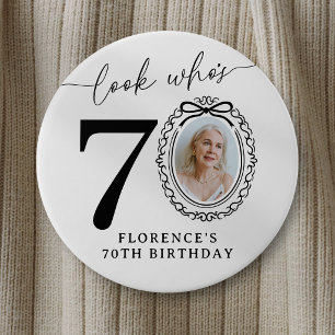 70. Geburtstags-Photo-Party-Button Schau mal, we Button