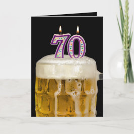 70. Geburtstagsbär auf schwarz Karte