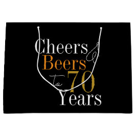 70. Geburtstagsbier und Cheers Black Gold Party Große Geschenktüte