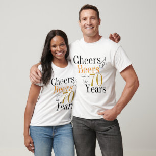 70. Geburtstagsbiere und Prost Minimal-Party T-Shirt