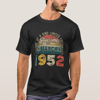70. Geburtstagsdekorationen März 1952 Männer Fraue T-Shirt