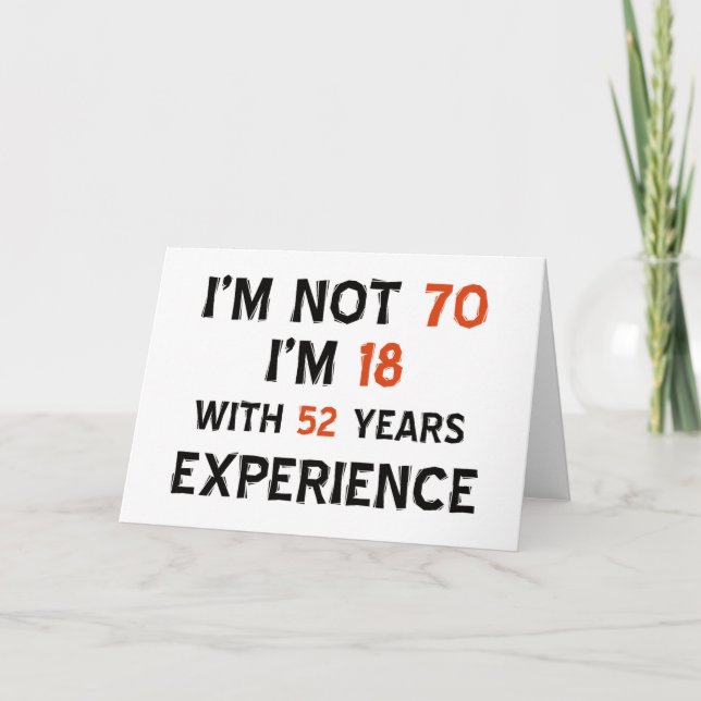 70. Geburtstagsdesigns Karte (Vorderseite)