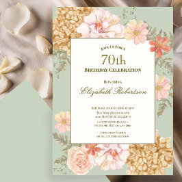 70. Geburtstagseinladung Herbstfarben Floral Sage Einladung