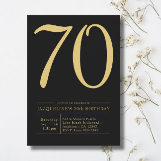 70. Geburtstagsfeier Fett 70 Black Gold Einladung