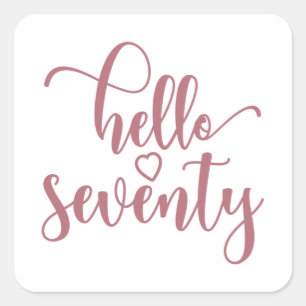 70. Geburtstagsfrauen Hallo 70 Niedlichen 70 Jahre Quadratischer Aufkleber
