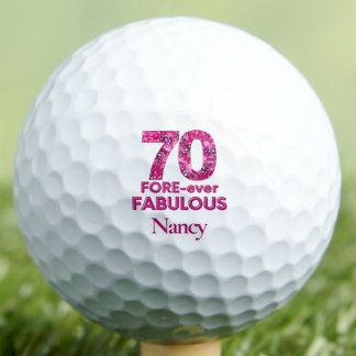 70. Geburtstagsgeschenk für Freundin Rosa Floral F Golfball