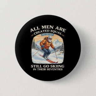 70. Geburtstagsgeschenk für Skifahrer Vintage Skif Button
