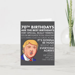 70. Geburtstagsgeschenk Lustiges Trump Zitat Shirt Karte
