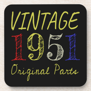 70. Geburtstagsgeschenk Vintage 1951 Originalteile Getränkeuntersetzer