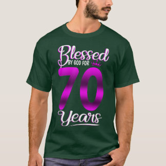 70. Geburtstagsgeschenke, gesegnet von Gott für 70 T-Shirt