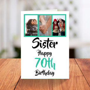 70. Geburtstagsgeschwister-Foto-Collage Card Karte