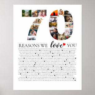 70. Geburtstagsgründe, warum wir dich lieben Mama Poster
