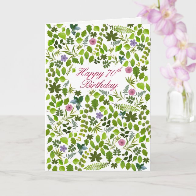 70. Geburtstagskarte Scattered Blätter Karte (Orchidee)