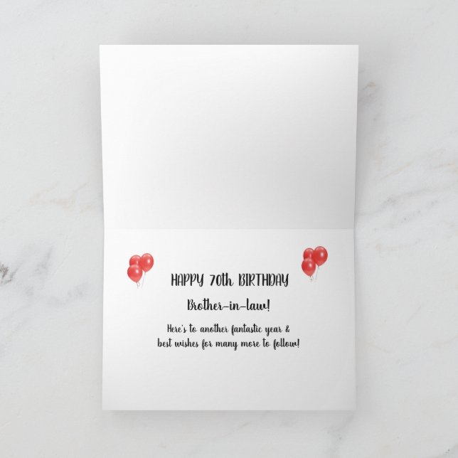 70. Geburtstagskarte Schwiegervater Dankeskarte (Innenseite)