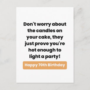 70. Geburtstagskarte Spaß Postkarte