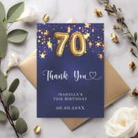 70. Geburtstagsnavy blaue goldene Sterne