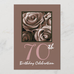 70. Geburtstagspartei CHOCOLATE Rose W1114 Einladung