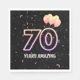 70. Geburtstagsparty Balloons und Confetti Serviette