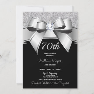 70. Geburtstagsparty Black & Silver Glitzer laden