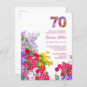 70. Geburtstagsparty Blumenladen Postkarte