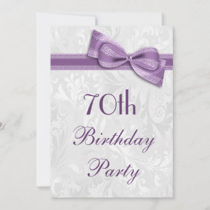 70. Geburtstagsparty Damask und Imitate Bow Einladung