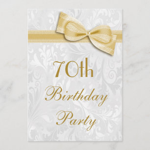 70. Geburtstagsparty Damask und Imitate Bow Einladung