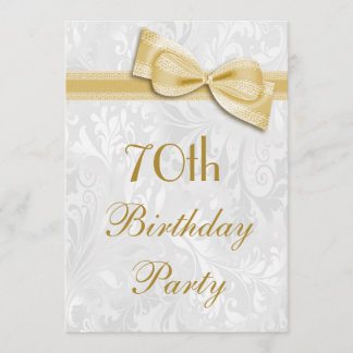 70. Geburtstagsparty Damask und Imitate Bow Einladung