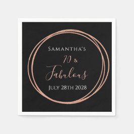 70. Geburtstagsparty der Black Rose Gold Geburtsta Serviette
