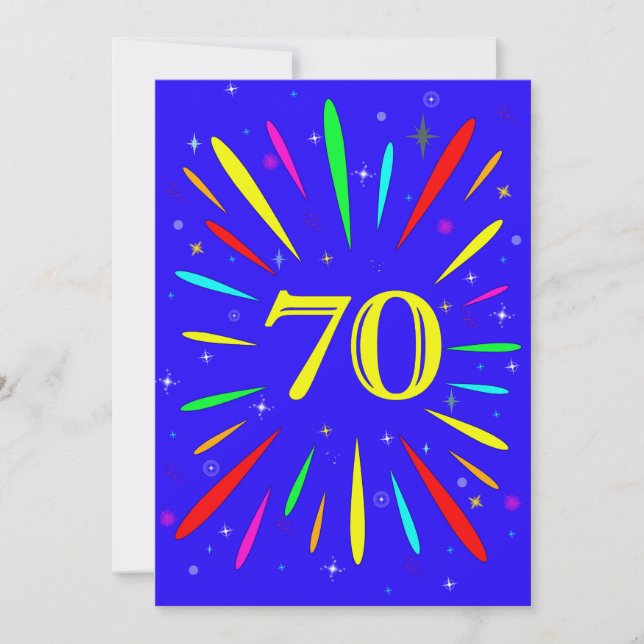 70. Geburtstagsparty Einladung Explosion (Vorderseite)
