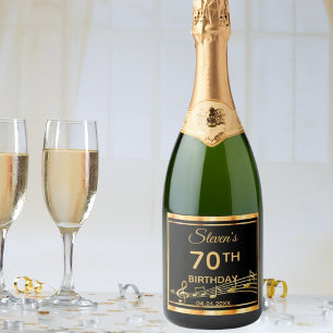 70. Geburtstagsparty elegante schwarze und goldene