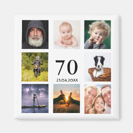 70. Geburtstagsparty Foto Collage Typ Magnet