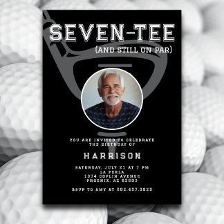 70. Geburtstagsparty Foto Modern Golf Black Einladung