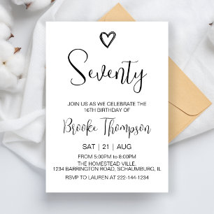 70. Geburtstagsparty Foto siebzig Jahre alt Einladung