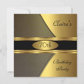 70. Geburtstagsparty Gold Black Leopard Einladung