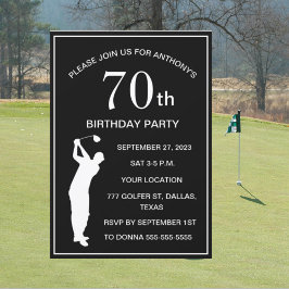 70. Geburtstagsparty Golfer Black Par Vater Golf Einladung