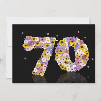 70. Geburtstagsparty mit Blumenbriefen Einladung