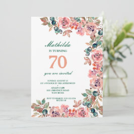 70. Geburtstagsparty Pastel Blume farbenfroh Einladung