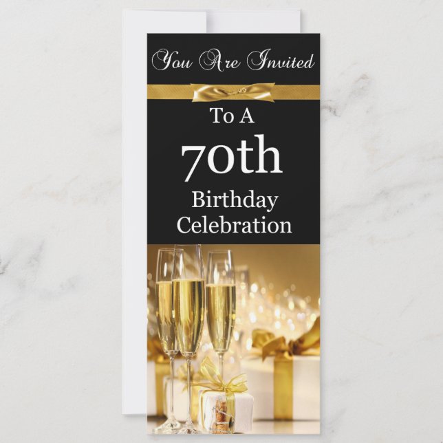 70. Geburtstagsparty Personalisierte Einladung (Vorderseite)
