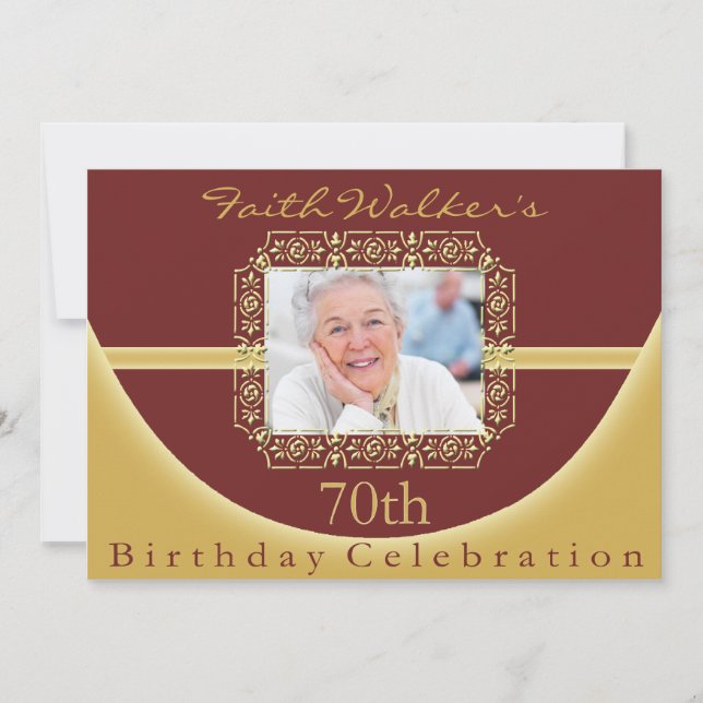 70. Geburtstagsparty Personalisierte Einladung (Vorderseite)