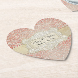 70. Geburtstagsparty Vintag Lace French Regency Untersetzer