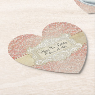 70. Geburtstagsparty Vintag Lace French Regency Untersetzer