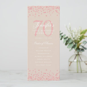 70. Geburtstagsprogramm Rose Gold Menü Champagner Einladung