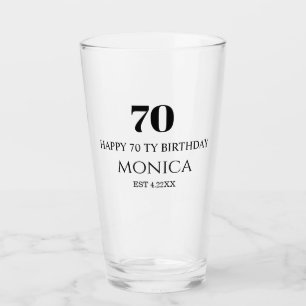 70. Geburtstagstorte benutzerdefinierter Name Glas