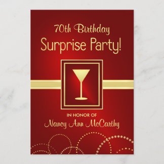 70. Geburtstagsüberraschung Party Champagne Einladung
