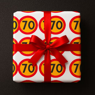 70 Geschwindigkeitsbegrenzungszeichen für den Stra Geschenkpapier