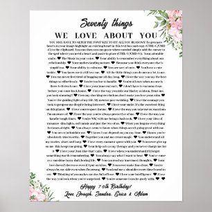 70 Gründe für unsere Liebe Poster