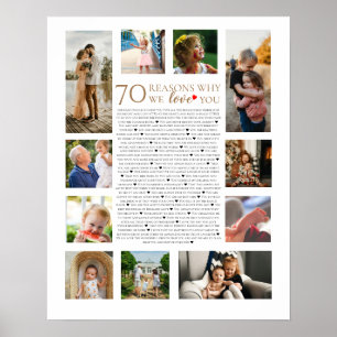 70 Gründe, warum wir dich lieben Benutzerdefiniert Poster